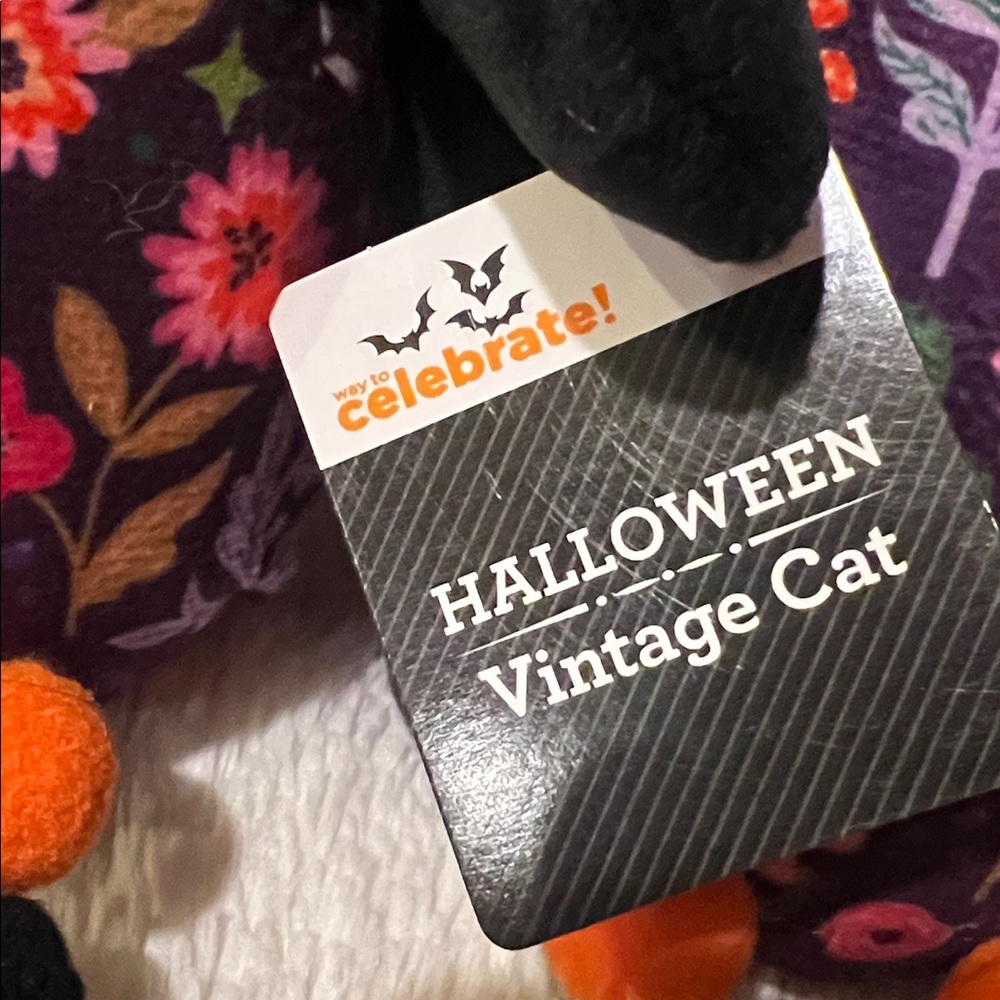 3 Halloween Plush Vintage Style Black Cat 18" Table Decor Shelf Sitter NEW! - Picture 4 of 6